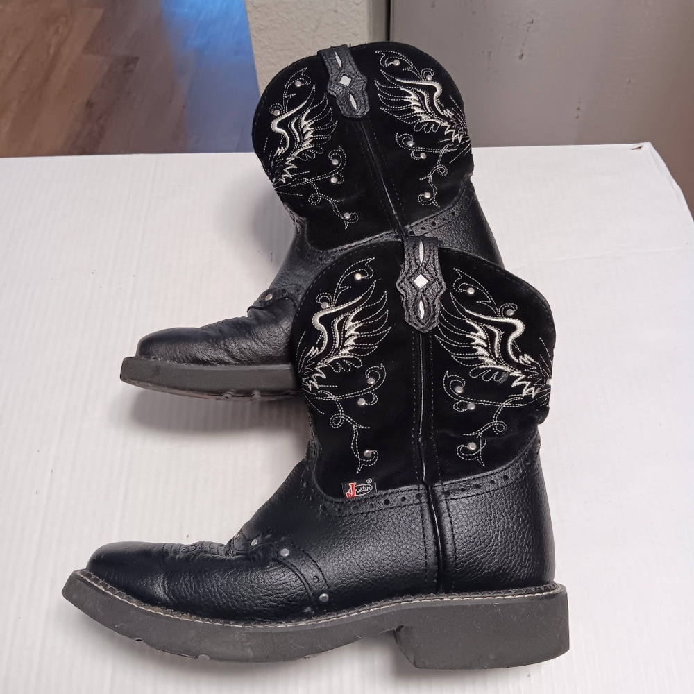 JUSTIN GYPSY Mandra black leather women's boots, 8B - Picture 6 of 16